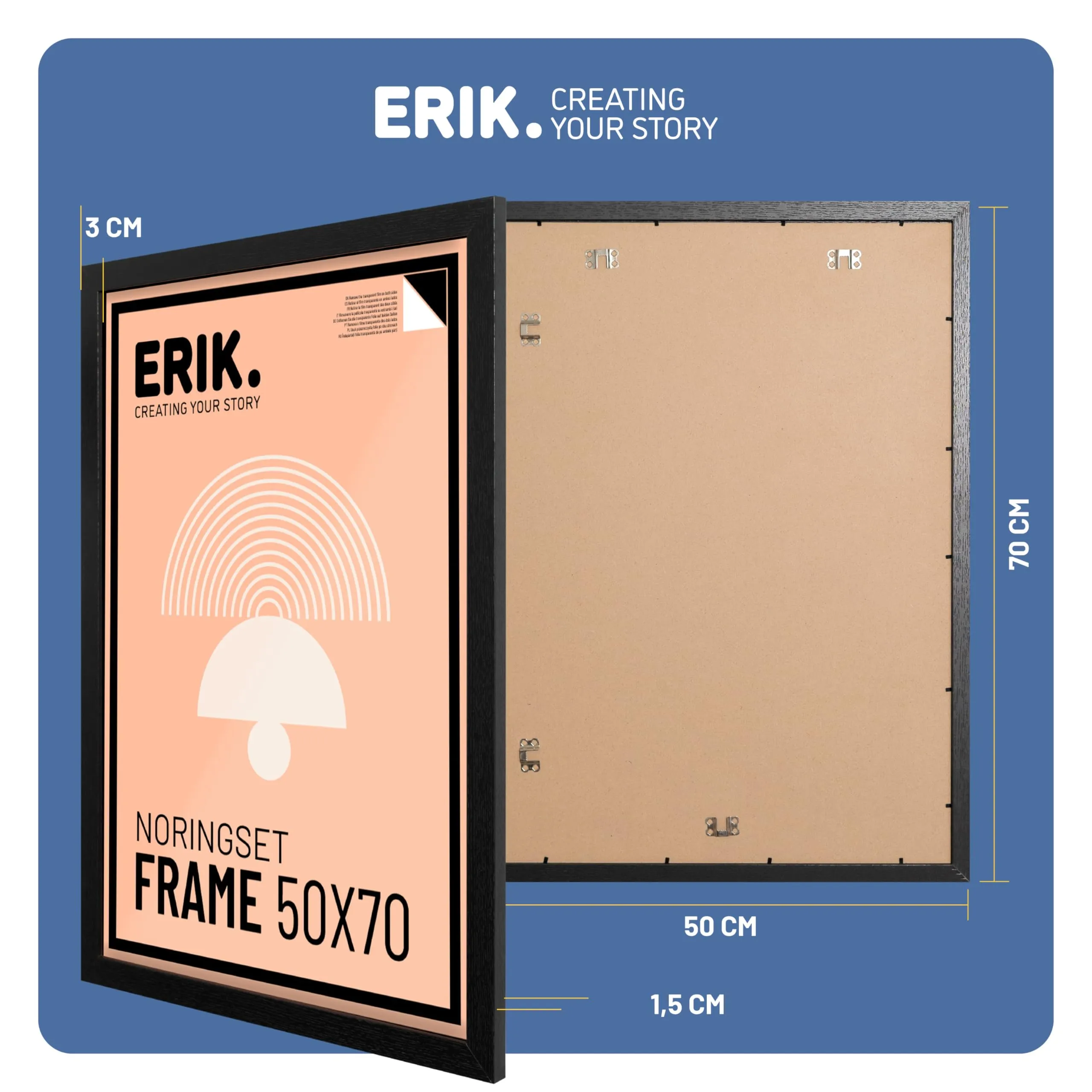 Grupo Erik Cornice in MDF Nera 50x70 cm - immagine 3
