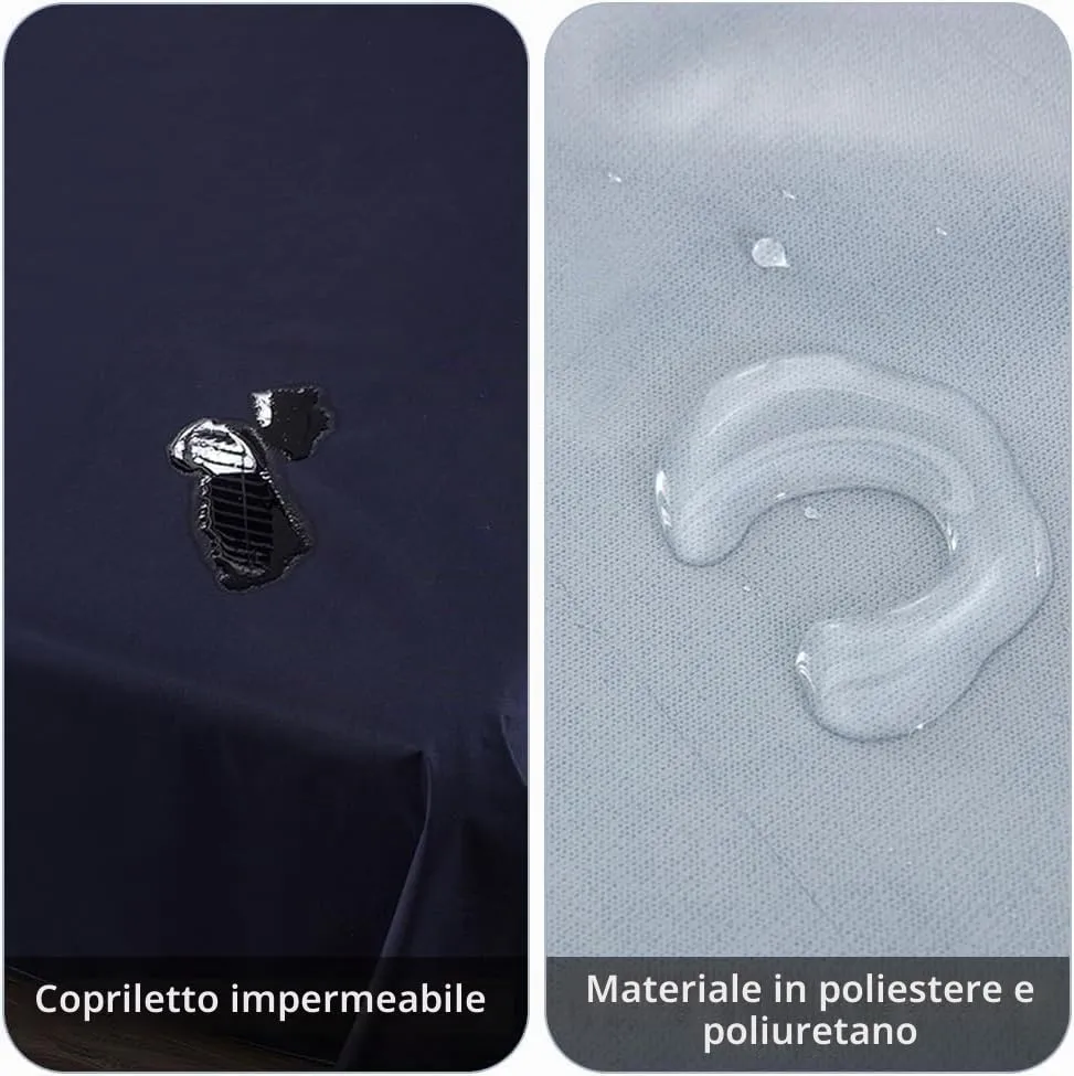 DUJUIKE Copriletto Impermeabile per Letto Matrimoniale, Super King 230 x 300 cm, Marina Oscura - immagine 2