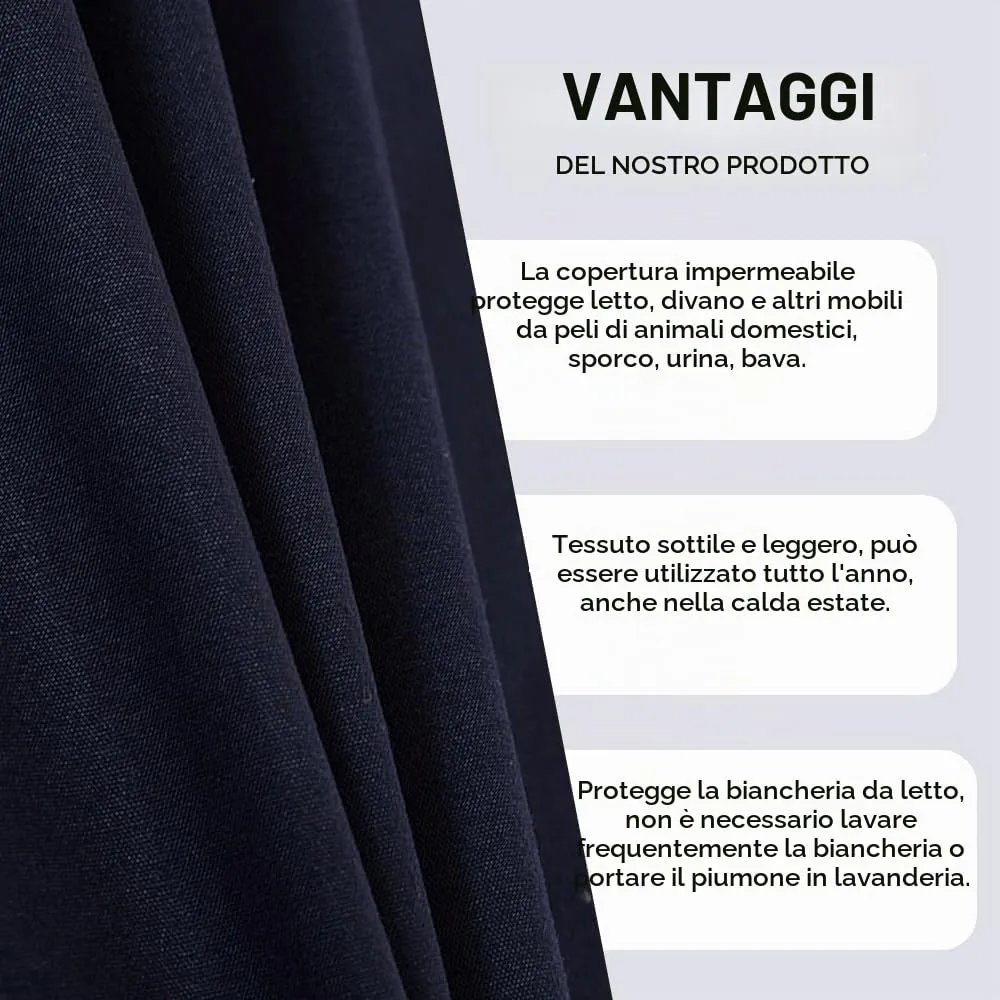 DUJUIKE Copriletto Impermeabile per Letto Matrimoniale, Super King 230 x 300 cm, Marina Oscura - immagine 7