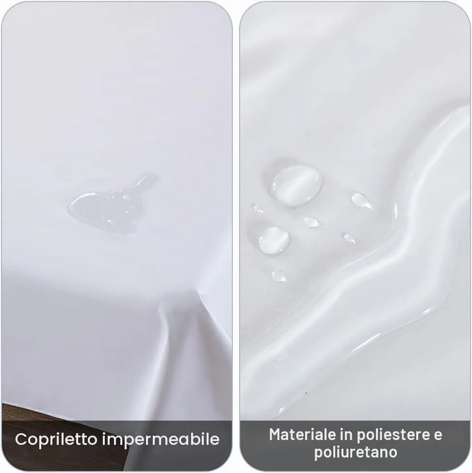 DUJUIKE Copriletto Impermeabile per Cane, Gatto e Bambini, Super King 230 x 300 cm, Bianco - immagine 2