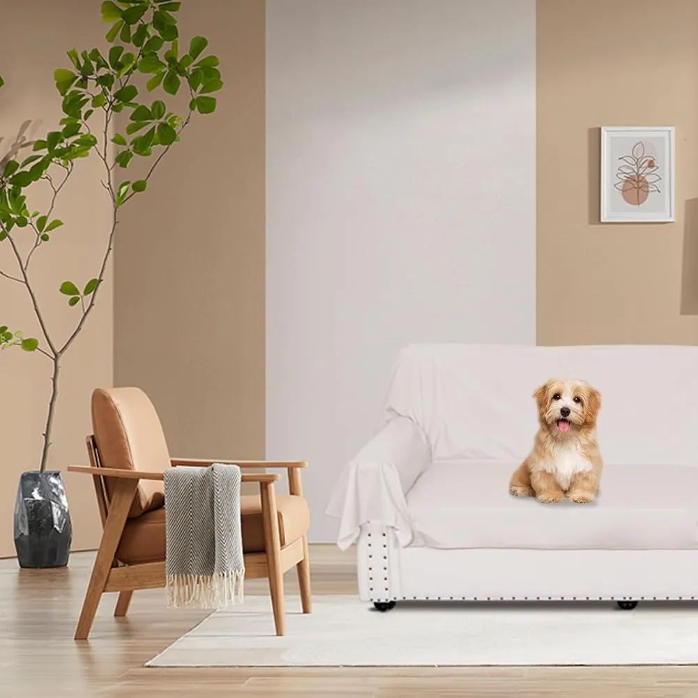 DUJUIKE Copriletto Impermeabile per Cane, Gatto e Bambini, Super King 230 x 300 cm, Bianco - immagine 5