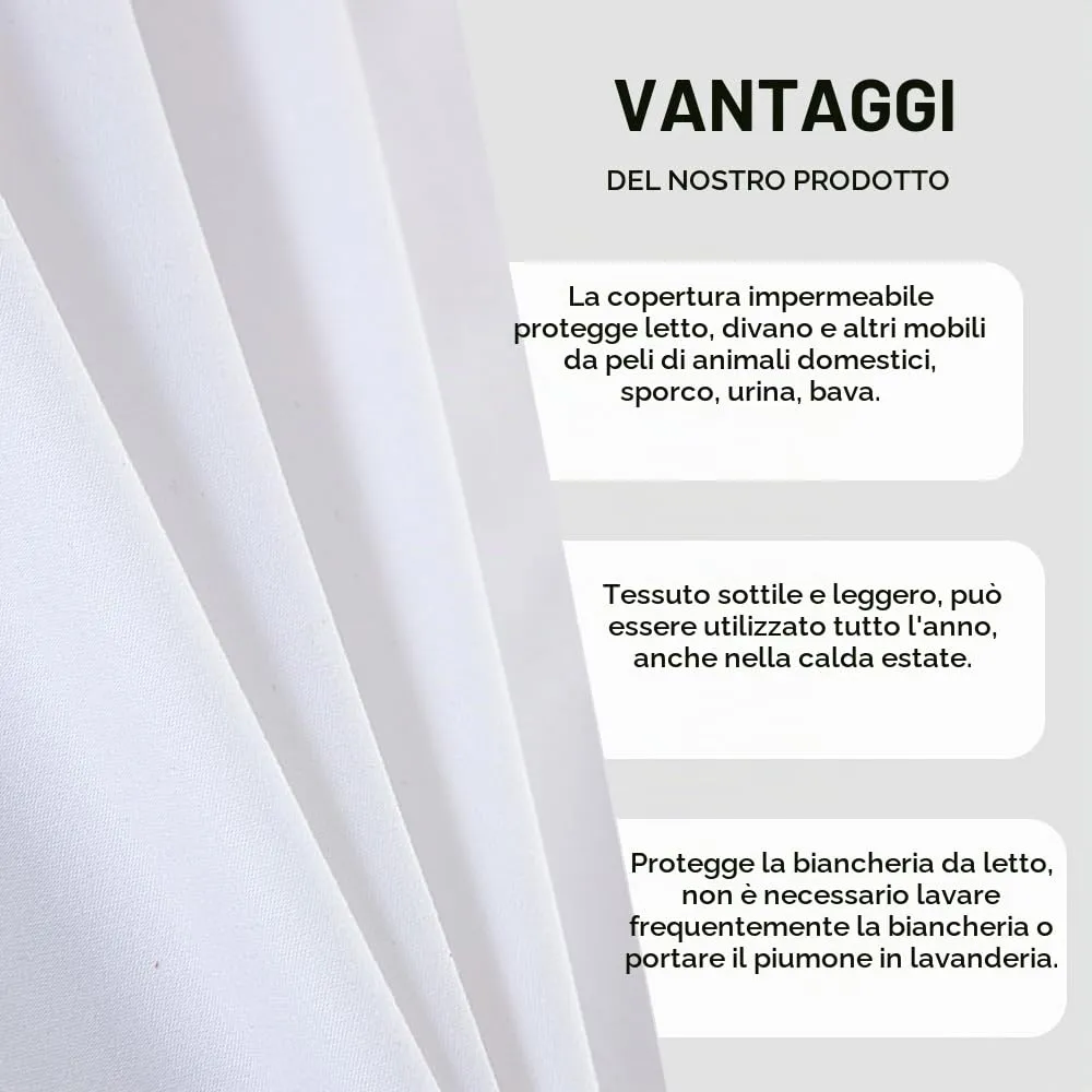 DUJUIKE Copriletto Impermeabile per Cane, Gatto e Bambini, Super King 230 x 300 cm, Bianco - immagine 7