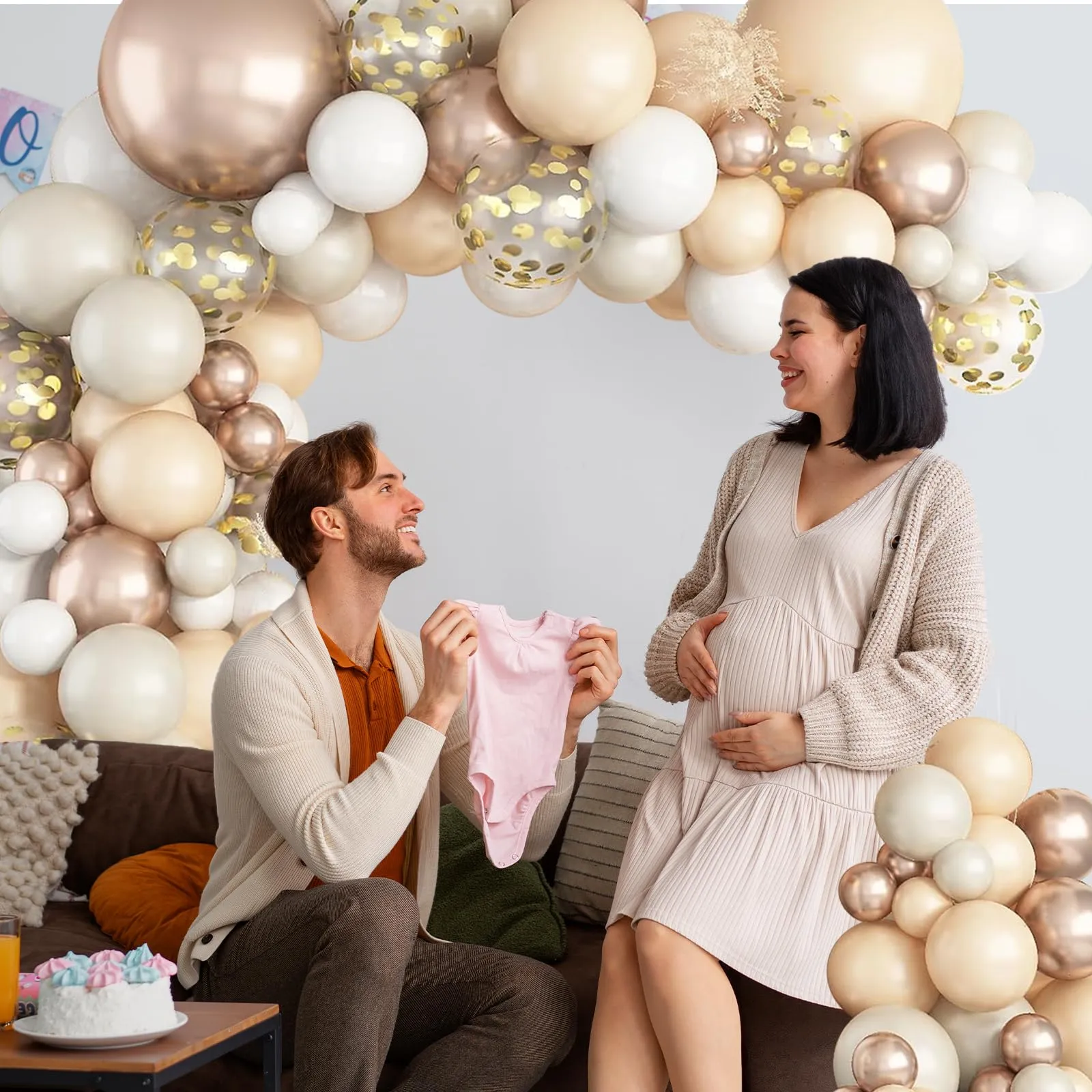 fairymaiden Kit Arco Ghirlanda di Palloncini 113 Pezzi - Beige, Bianco, Albicocca, Champagne e Oro - immagine 5