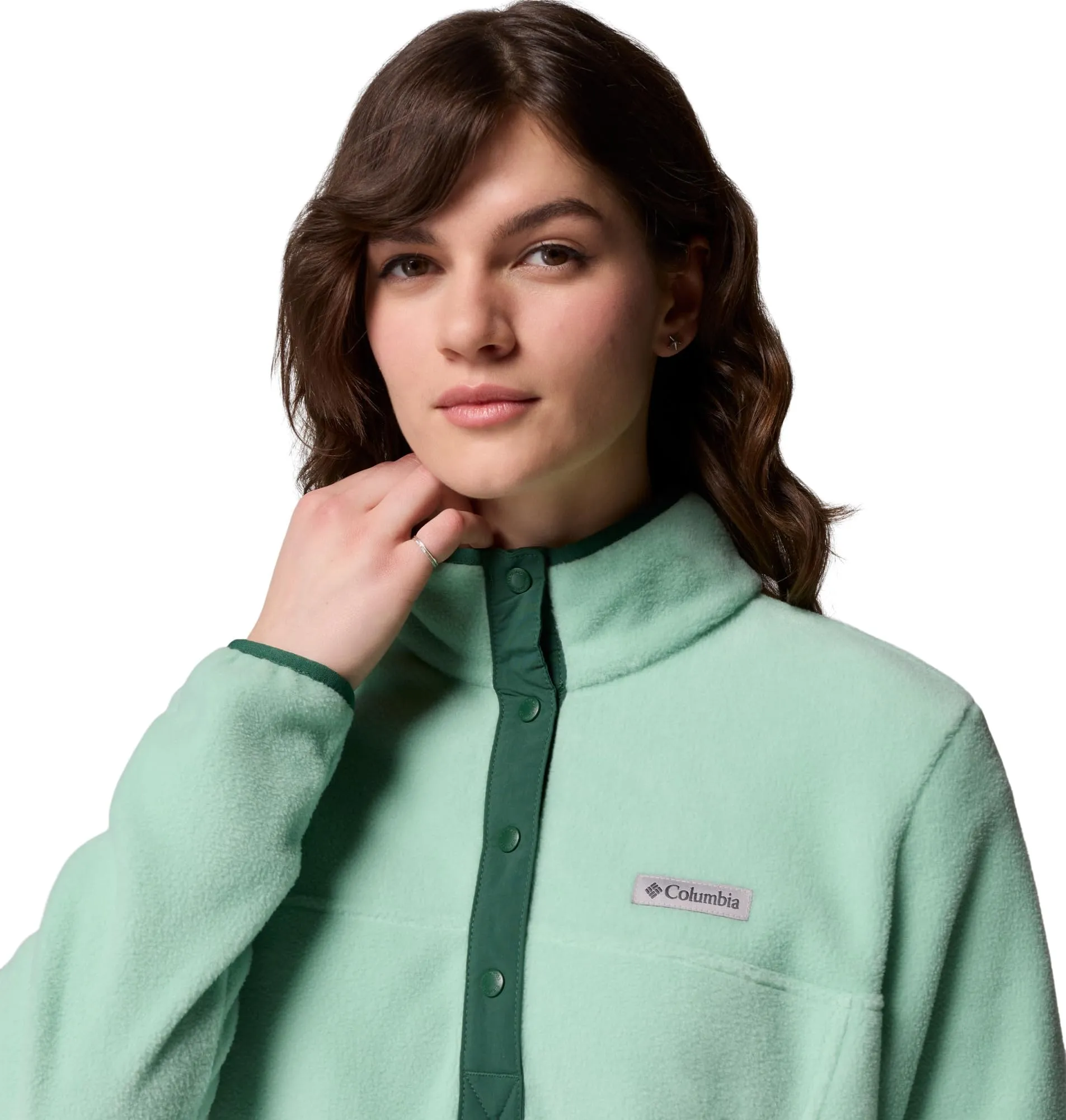 Columbia Benton Springs 1/2 Snap Pullover 2, Nuova Menta, Foresta Pluviale, S - immagine 4
