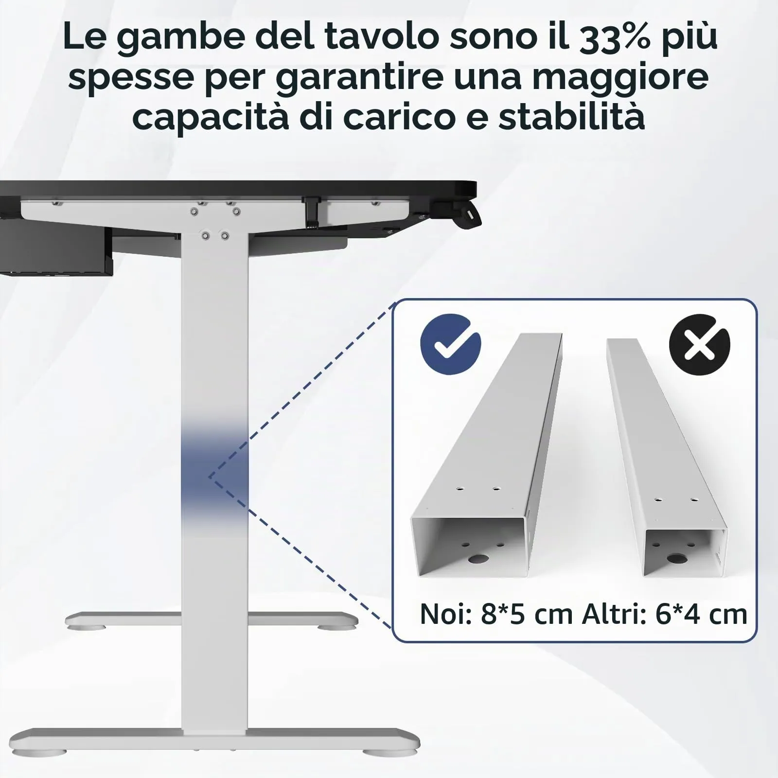Homall Scrivania Elettrica Regolabile 180x80 cm con USB, Marrone e Bianco - immagine 5