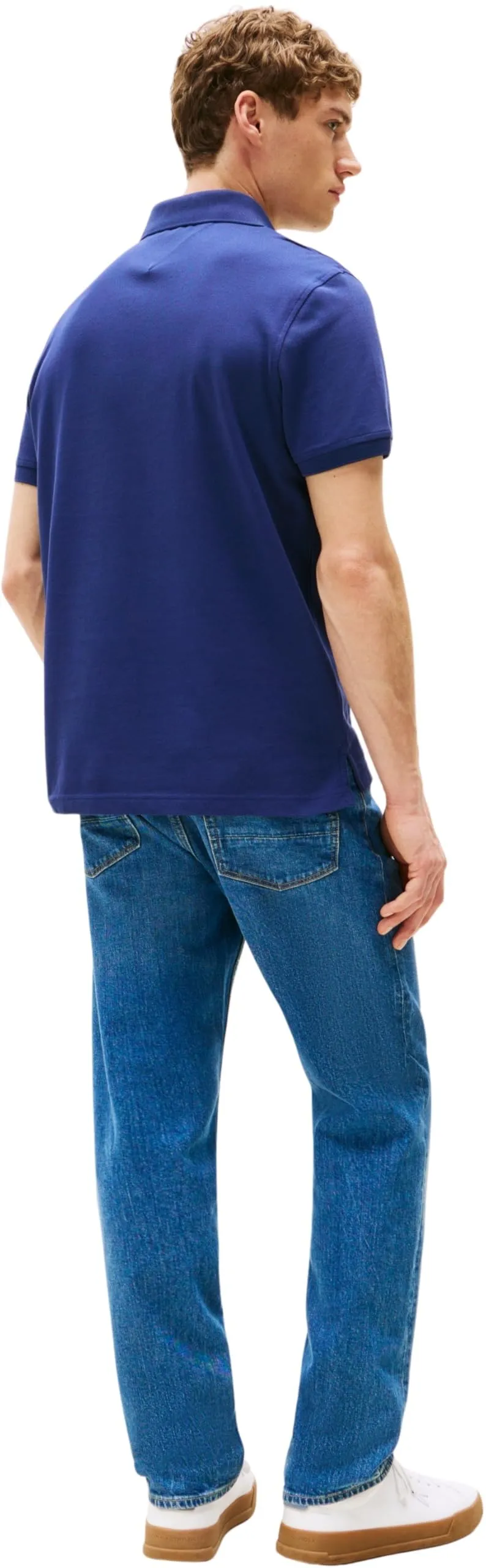 Tommy Hilfiger Uomo Maglietta Polo Maniche Corte Regular Fit, Blu (Preppy Navy), XS - immagine 2