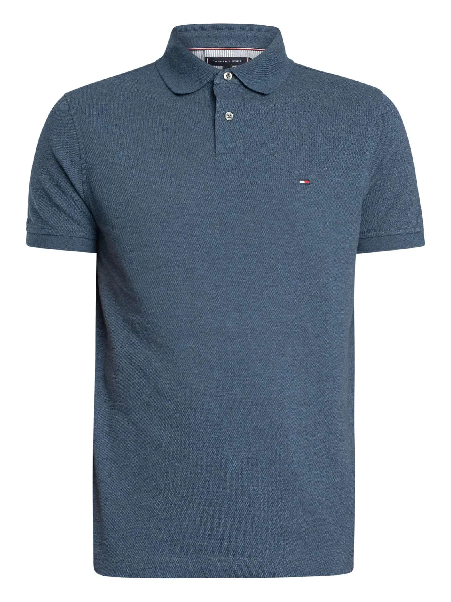 Tommy Hilfiger Uomo Maglietta Polo Maniche Corte 1985 Regular Fit, Blu Faded Indigo Heather, XS - immagine 6