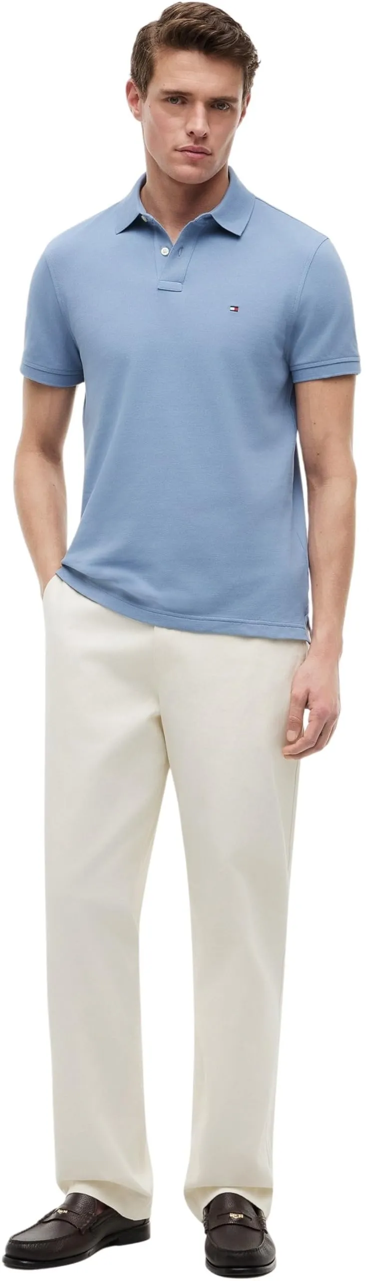 Tommy Hilfiger Uomo Maglietta Polo Maniche Corte 1985 Regular Fit, Brisk Blue, XS - immagine 5