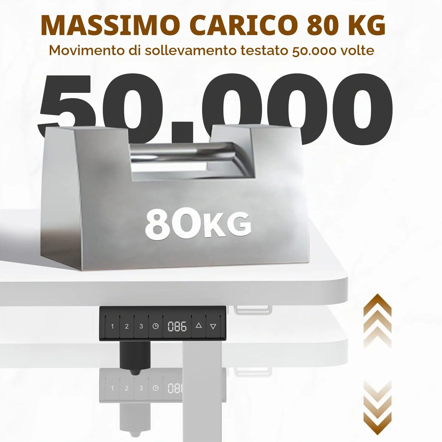 Homall Scrivania Regolabile in Altezza 180x80 cm con Porta USB, Noce e Bianco - immagine 6