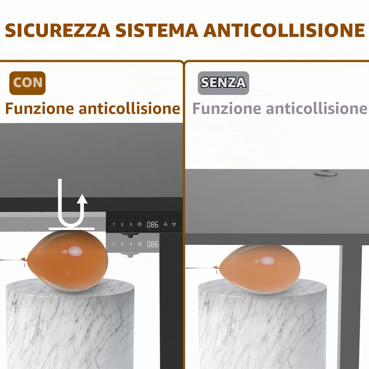 Homall Scrivania Regolabile in Altezza 180x80 cm con Porta USB, Noce e Bianco - immagine 8