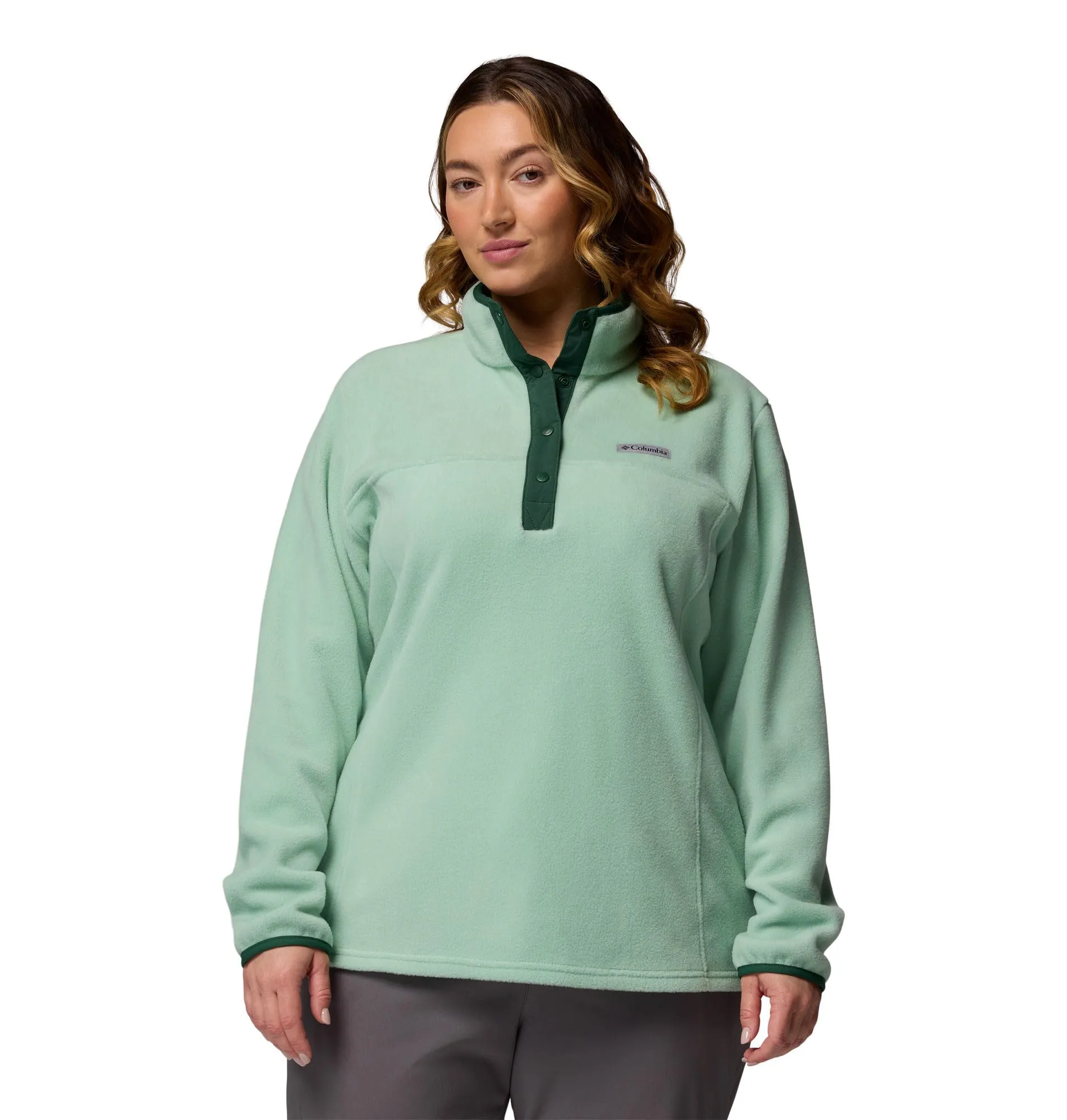 Columbia Benton Springs 1/2 Snap Pullover, Nuova Menta Foresta Pluviale, XS - immagine 5