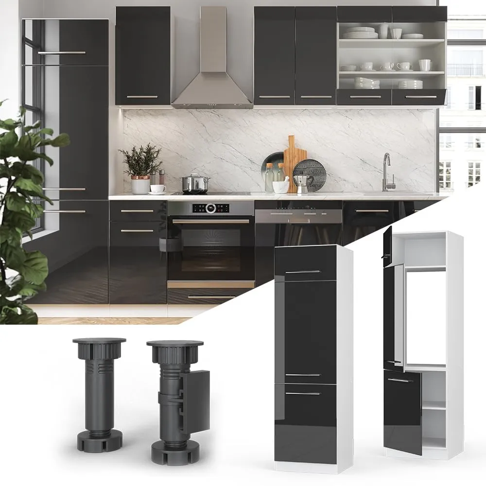 Vicco Fame-Line Armadio Frigorifero, Antracite Lucido, 60 cm - immagine 2