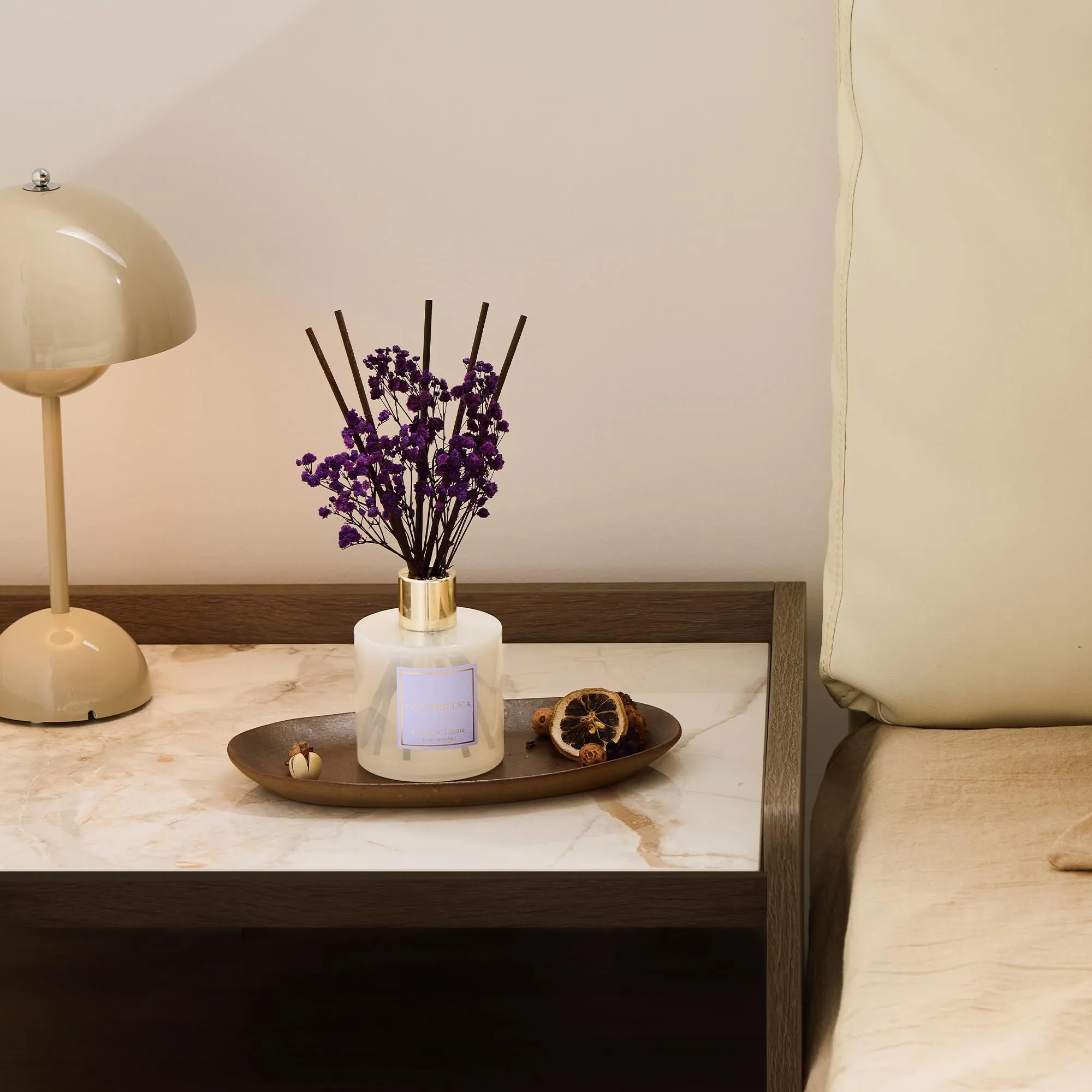 COCORRÍNA Diffusore di Profumo per Ambiente, Lavender Thyme, 200ml con 8 Bastoncini in Rattan - immagine 4