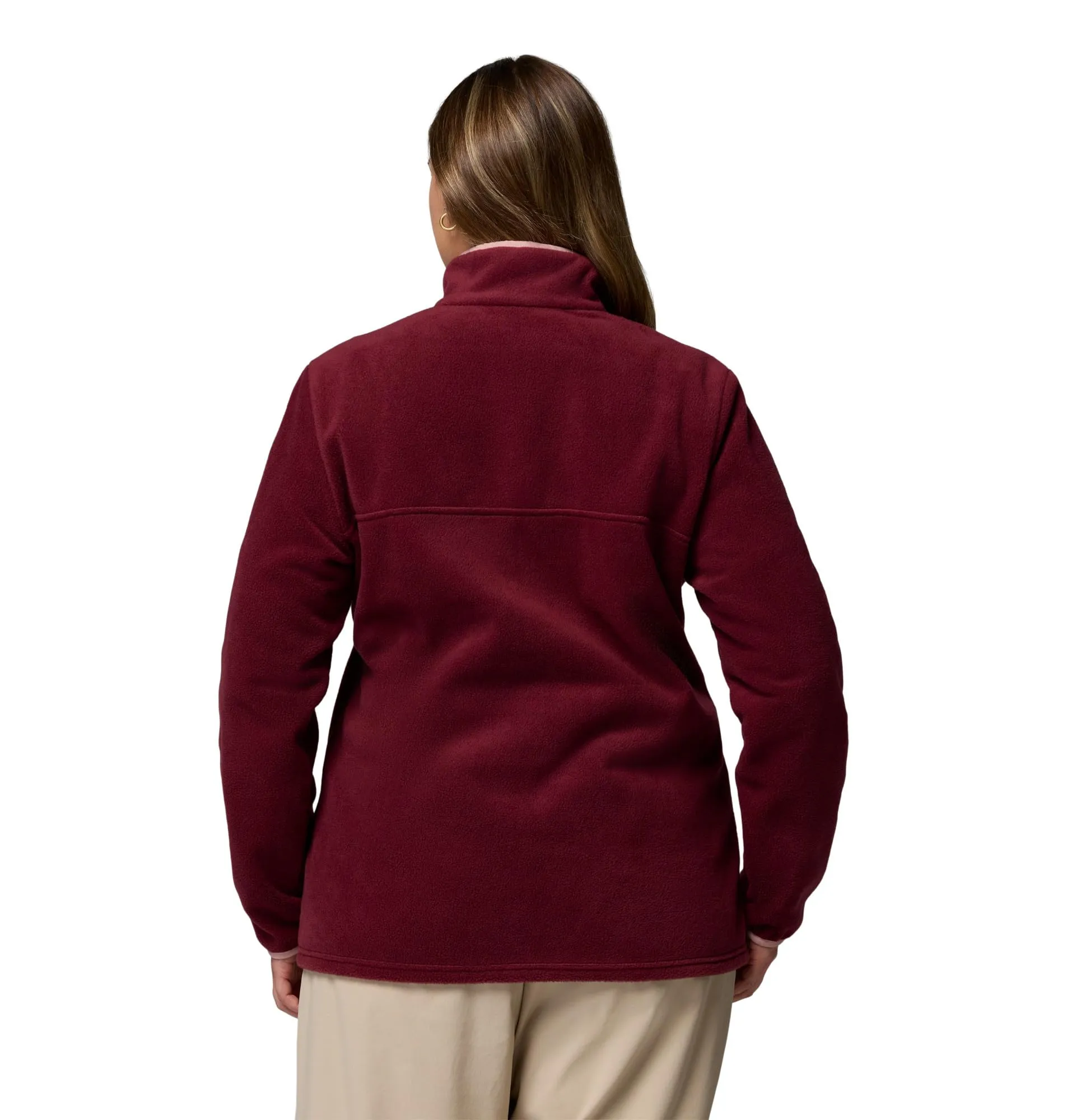 Columbia Benton Springs 1/2 Snap Pull Over II Giacca di Pile, Gomma Rosa Vino Ricco, 3X Donna - immagine 6