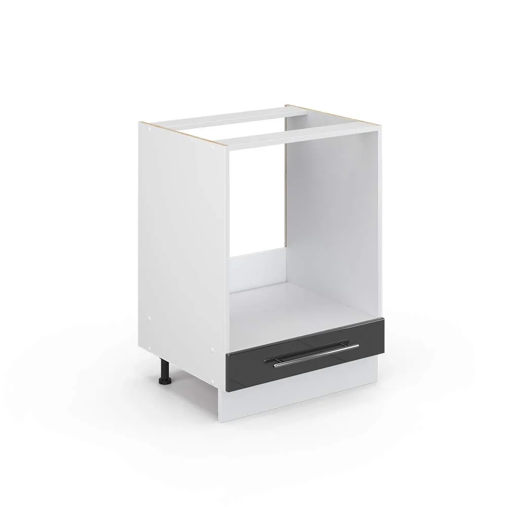 Vicco Mobile per forno da incasso Fame-Line, Antracite lucido, 60 cm - immagine 1