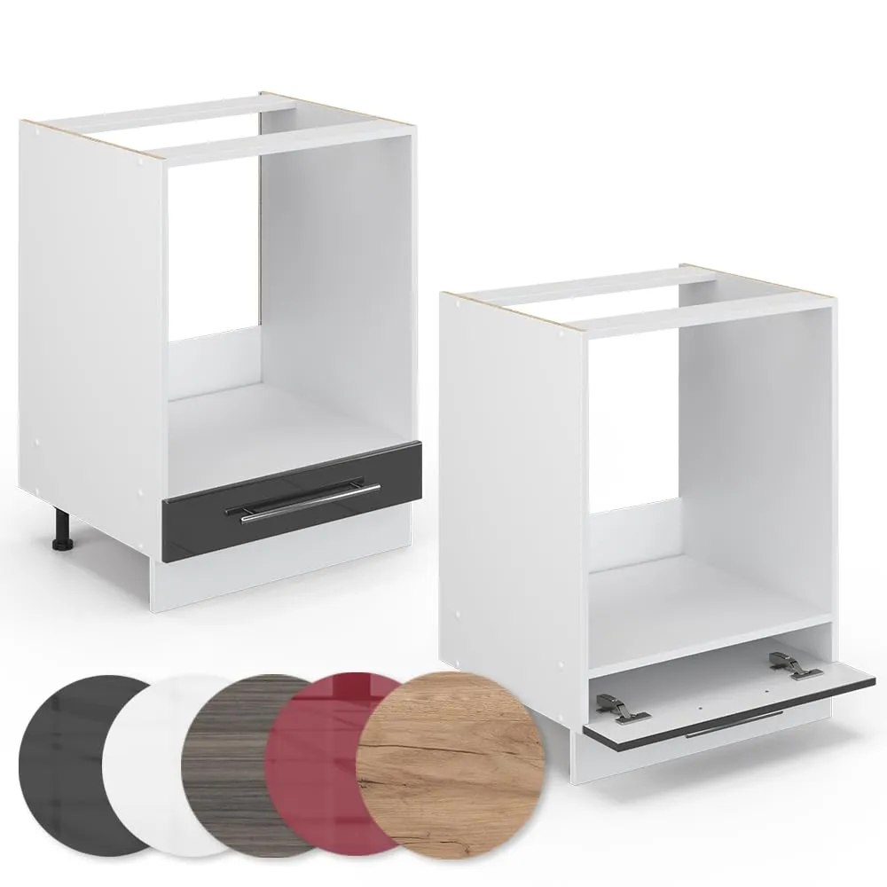 Vicco Mobile per forno da incasso Fame-Line, Antracite lucido, 60 cm - immagine 6