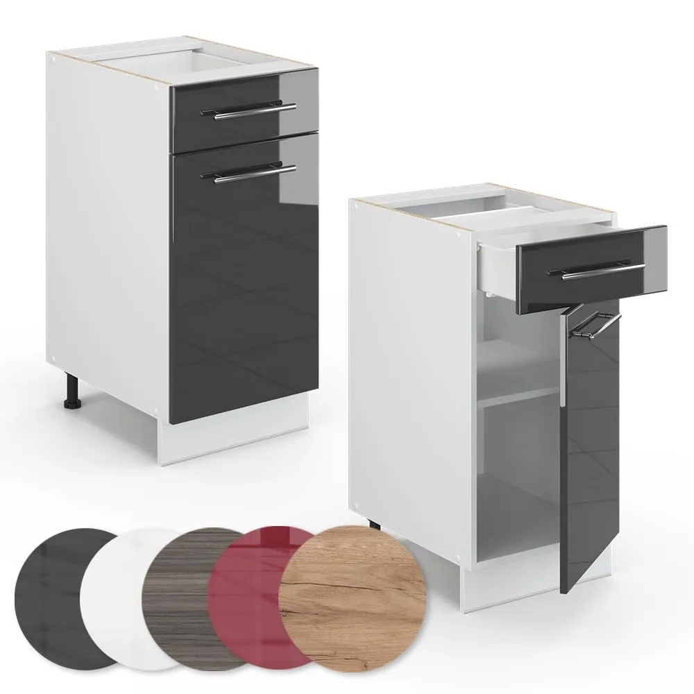 Vicco Mobiletto Base per Cucina Fame-Line, Antracite Lucido, 40 cm - immagine 6
