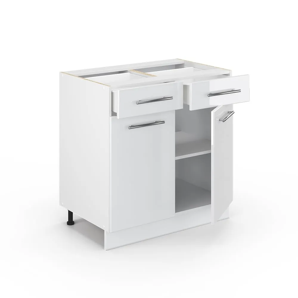 Vicco Fame-Line Mobiletto Base per Cucina, Bianco Lucido, 80 cm - immagine 5