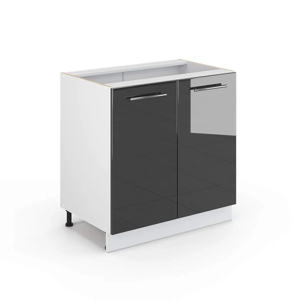 Vicco Mobiletto Base Cucina Fame-Line, Antracite Lucido/Bianco, 80 cm - immagine 1