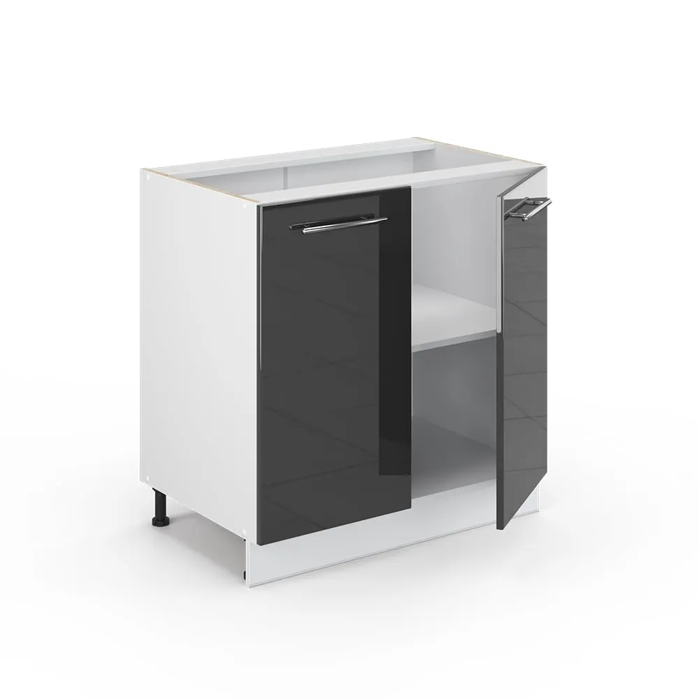 Vicco Mobiletto Base Cucina Fame-Line, Antracite Lucido/Bianco, 80 cm - immagine 5