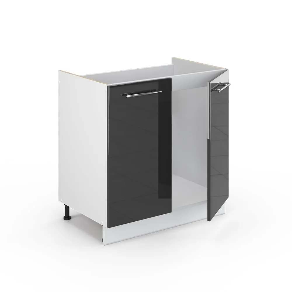 Vicco Mobile lavello cucina Fame-Line, Antracite lucido, 80 cm - immagine 5