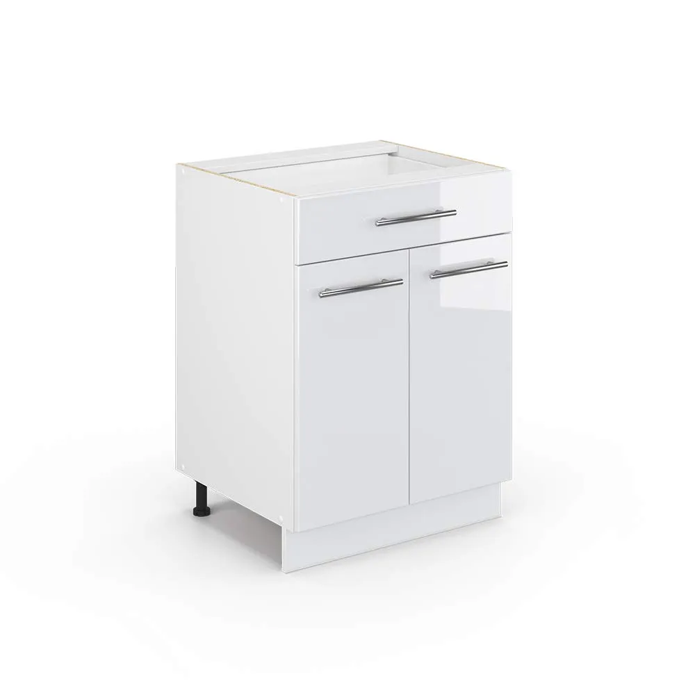 Vicco Mobiletto base per cucina Fame-Line, Bianco lucido, 60 cm - immagine 1