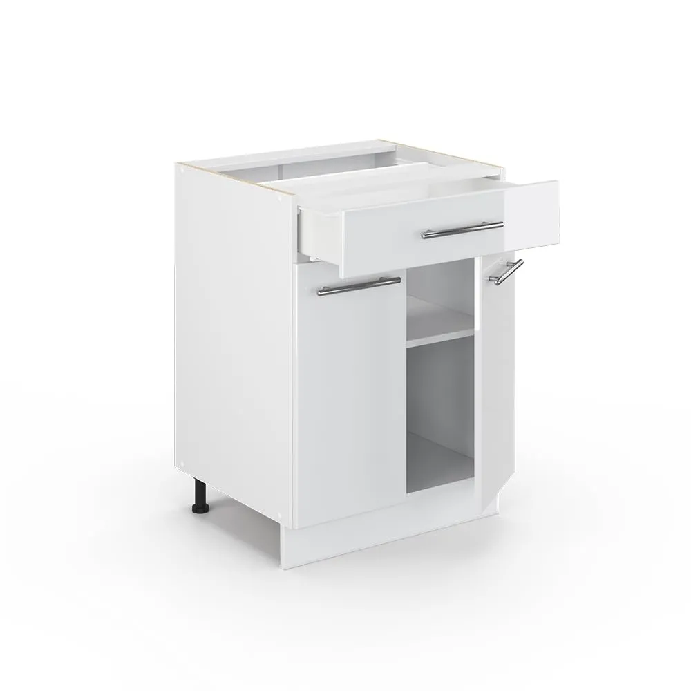 Vicco Mobiletto base per cucina Fame-Line, Bianco lucido, 60 cm - immagine 5