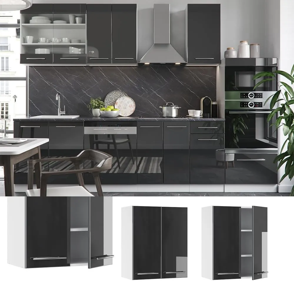Vicco Pensile da Cucina Fame-Line, Antracite Lucido, 60 cm - immagine 2