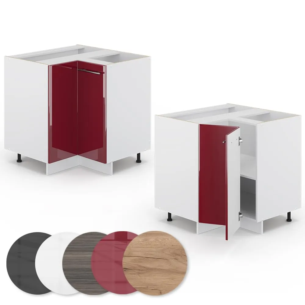 Vicco Mobile ad angolo cucina Fame-Line, Bordeaux lucido, 80.5 cm - immagine 6
