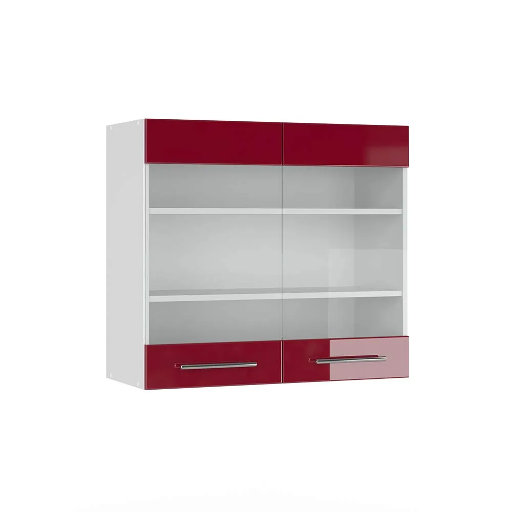 Vicco Mobile da cucina in vetro Fame-Line, Bordeaux lucido, 80 cm - immagine 1