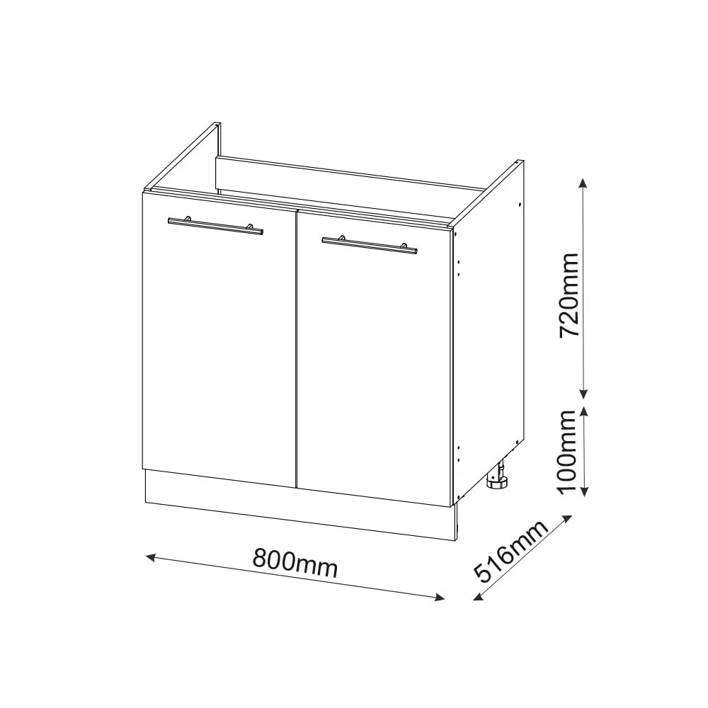 Vicco Mobile Lavello Cucina Fame-Line, Antracite-Oro, 80 cm - immagine 2