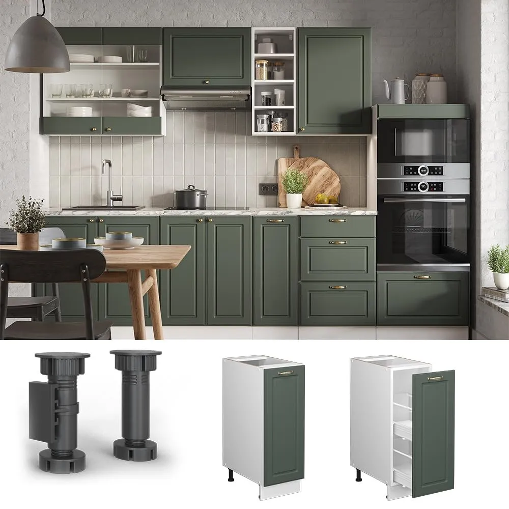 Vicco Fame-Line Dispensa Cucina Verde-oro Country, 30 cm - immagine 4