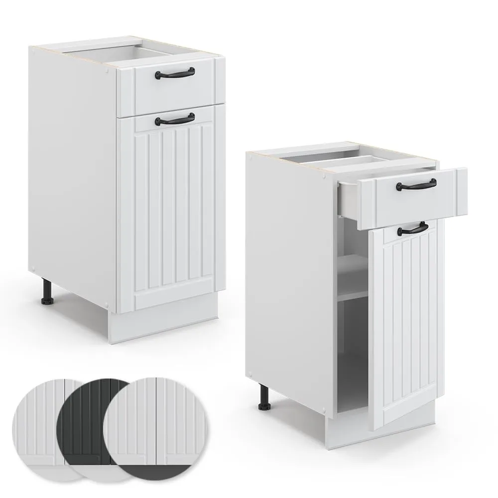 Vicco Mobiletto base per cucina Fame-Line, Bianco Country, 40 cm - immagine 6