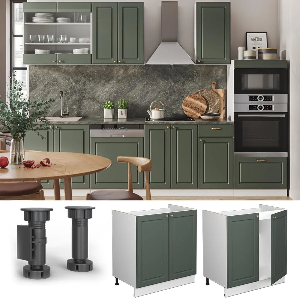 Vicco Mobile lavello cucina Fame-Line, Verde-oro country, 80 cm - immagine 4