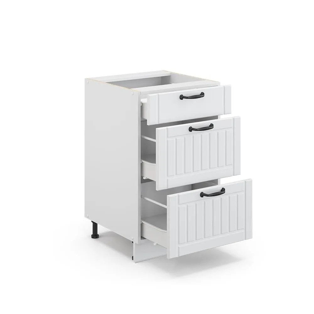 Vicco Mobiletto Base per Cucina Fame-Line, Bianco Country, 50 cm - immagine 5