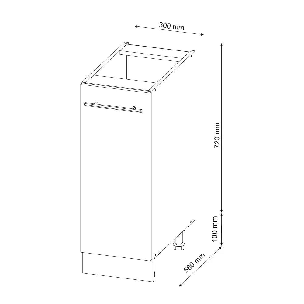 Vicco Fame-Line Dispensa Cucina, Antracite Lucido, 30 cm - immagine 2