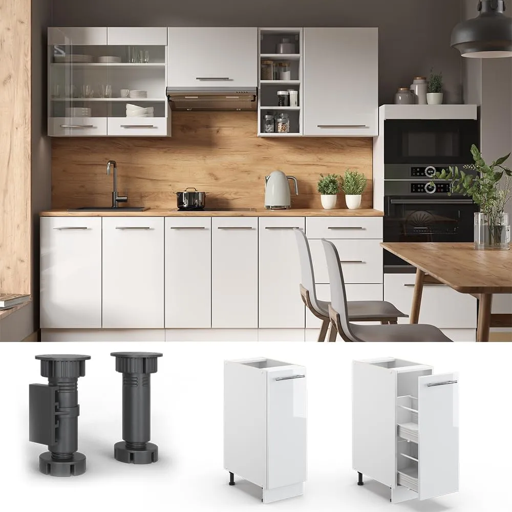 Vicco Fame-Line Dispensa Cucina, Bianco Lucido, 30 cm - immagine 4