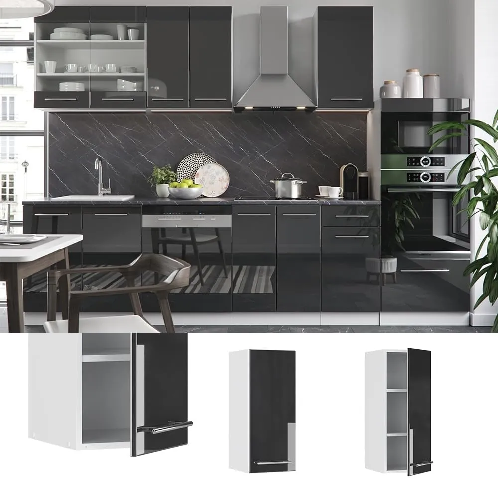 Vicco Pensile da Cucina Fame-Line, Antracite Lucido, 30 cm - immagine 2