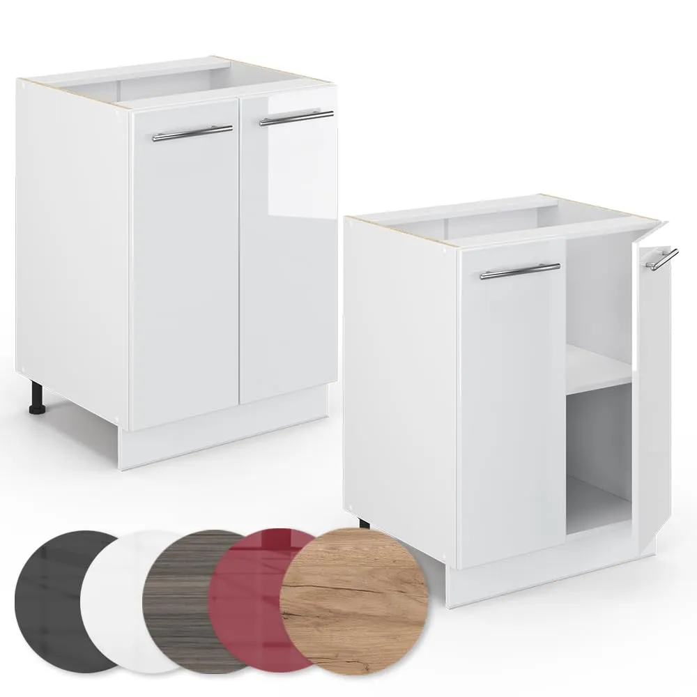 Vicco Mobiletto base cucina Fame-Line, Bianco lucido, 60 cm - immagine 6