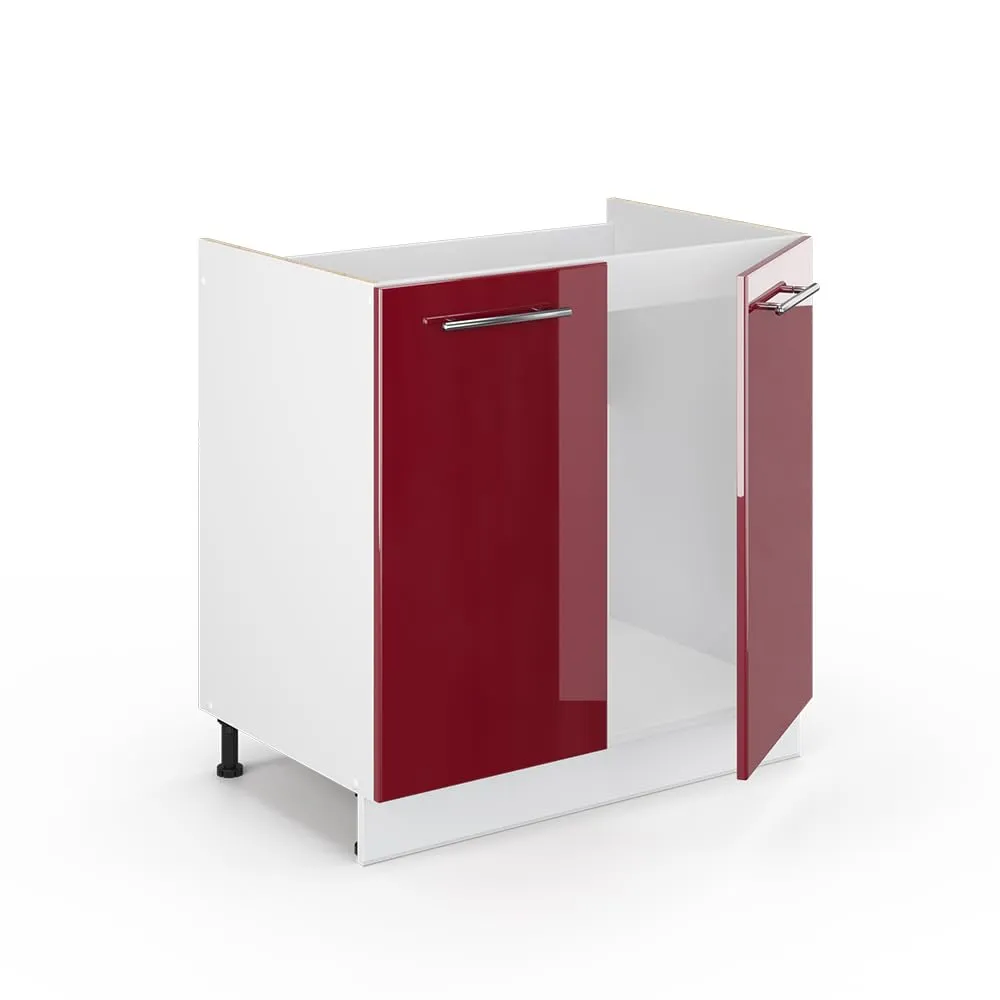 Vicco Mobile Lavello Cucina Fame-Line, Bordeaux Lucido, 80 cm - immagine 5