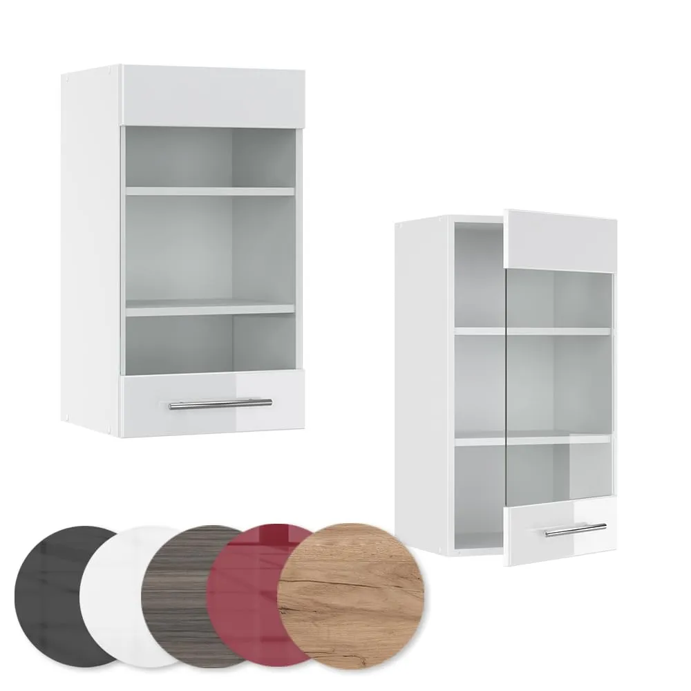 Vicco Mobile da cucina in vetro Fame-Line, Bianco lucido, 40 cm - immagine 5
