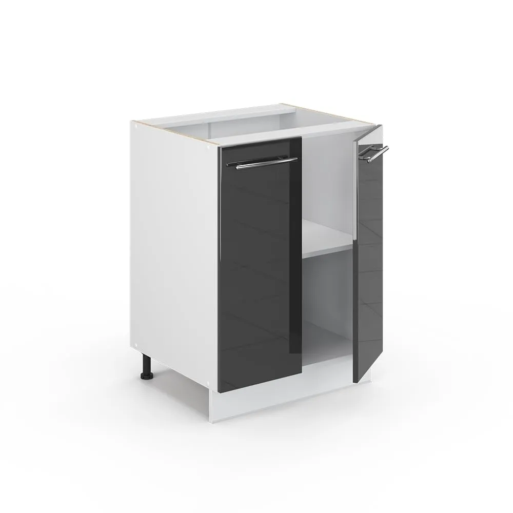 Vicco Mobiletto base cucina Fame-Line, Antracite lucido, 60 cm - immagine 5