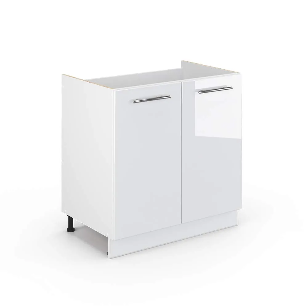 Vicco Mobile Lavello Cucina Fame-Line, Bianco Lucido, 80 cm - immagine 1