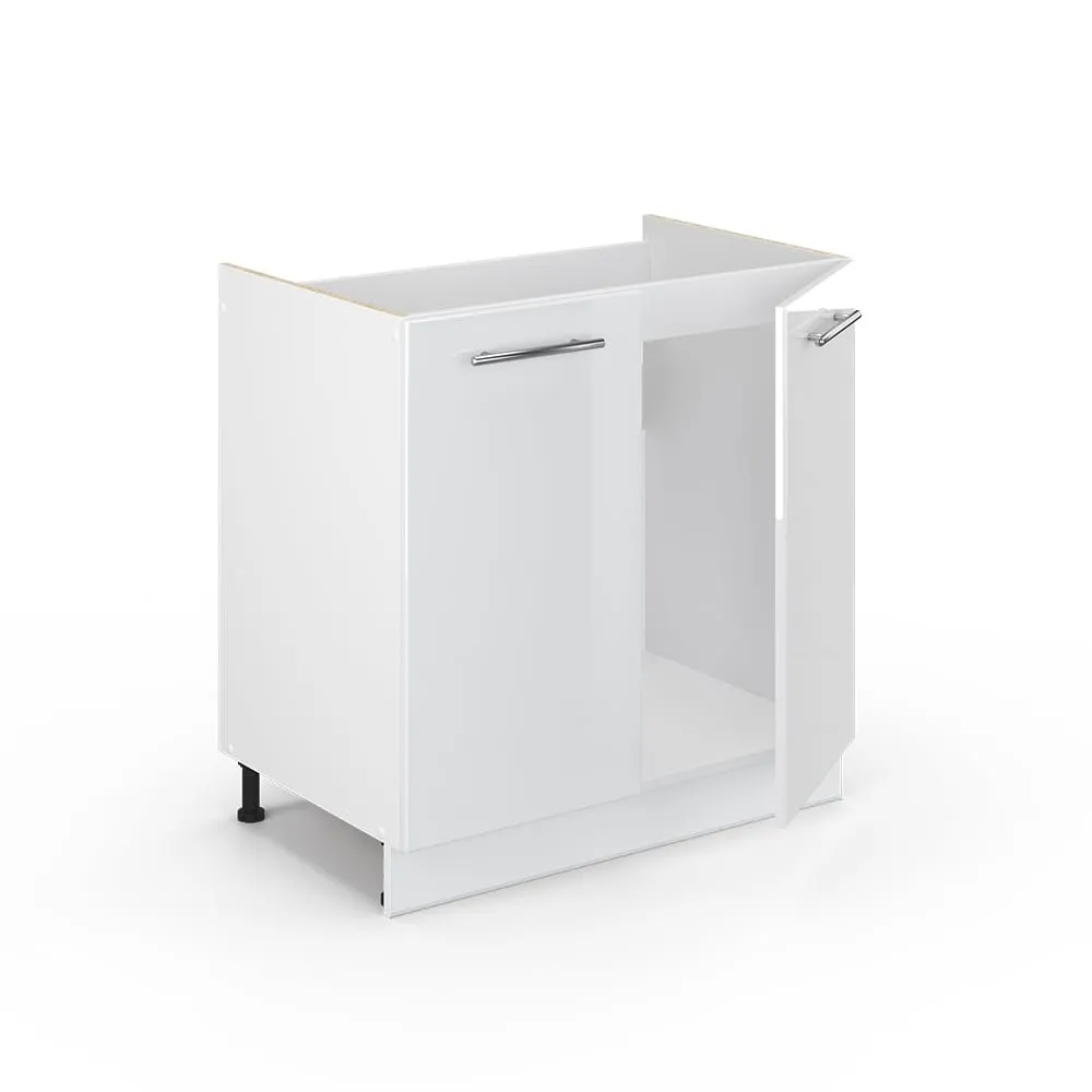 Vicco Mobile Lavello Cucina Fame-Line, Bianco Lucido, 80 cm - immagine 5