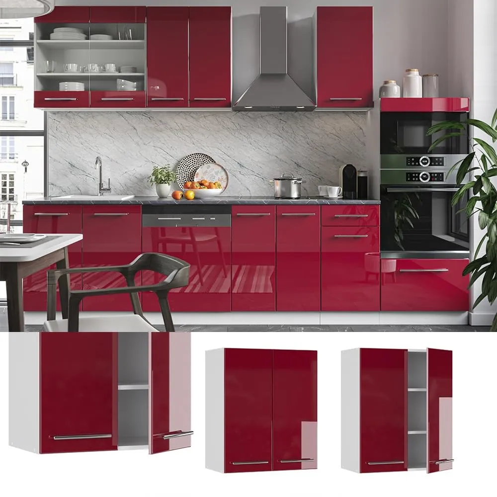 Vicco Pensile da cucina Fame-Line, Bordeaux lucido, 60 cm - immagine 2