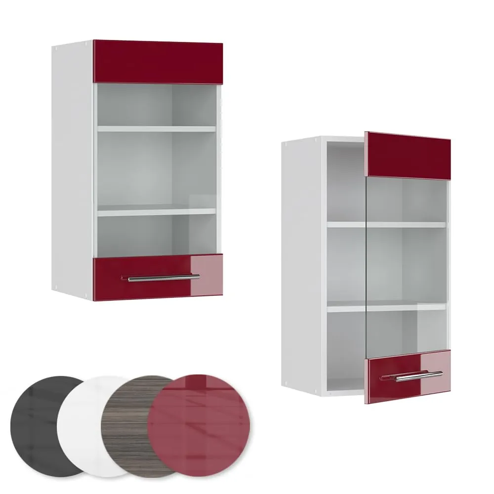 Vicco Mobile da cucina in vetro Fame-Line, Bordeaux lucido, 40 cm - immagine 5