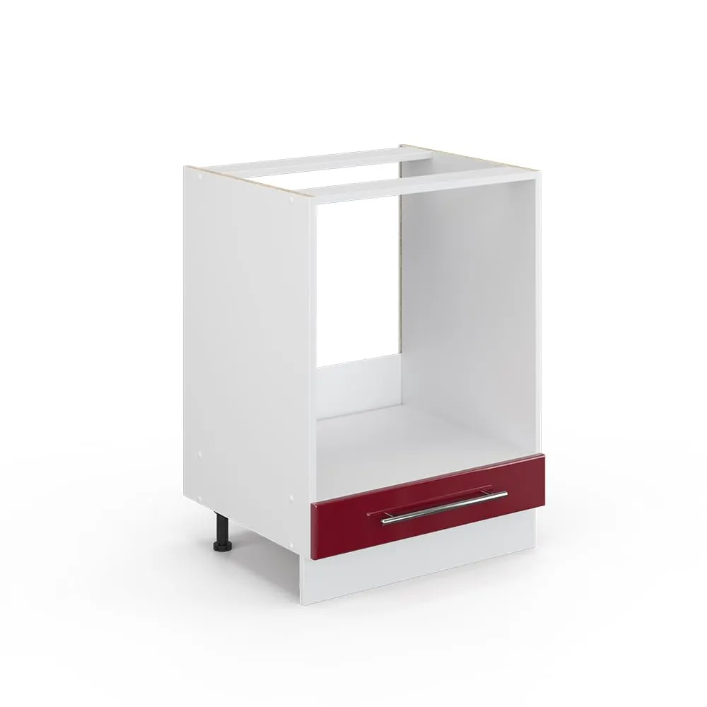 Vicco Mobile per forno da incasso Fame-Line, Bordeaux lucido, 60 cm - immagine 1