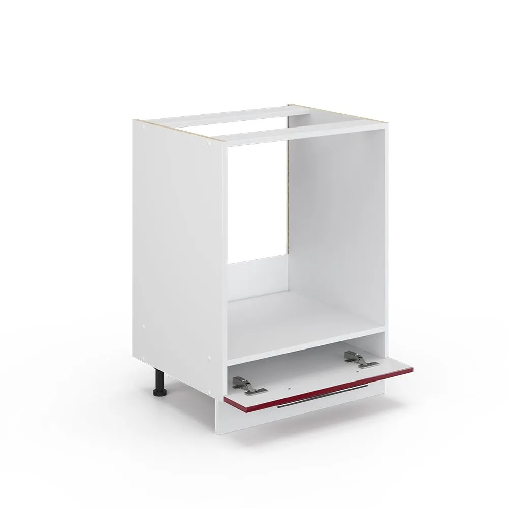Vicco Mobile per forno da incasso Fame-Line, Bordeaux lucido, 60 cm - immagine 5