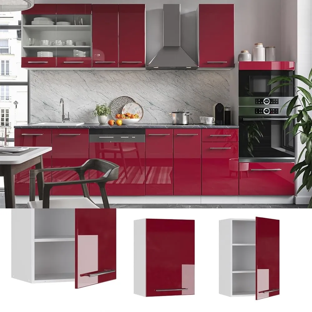 Vicco Pensile da cucina Fame-Line, Bordeaux lucido, 50 cm - immagine 2