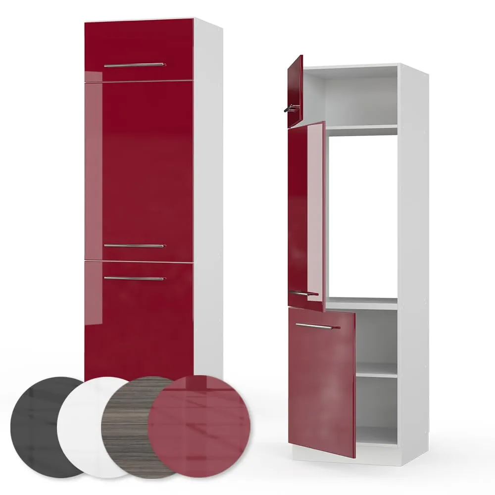 Vicco Fame-Line Armadio Frigorifero, Bordeaux Lucido, 60 cm - immagine 5